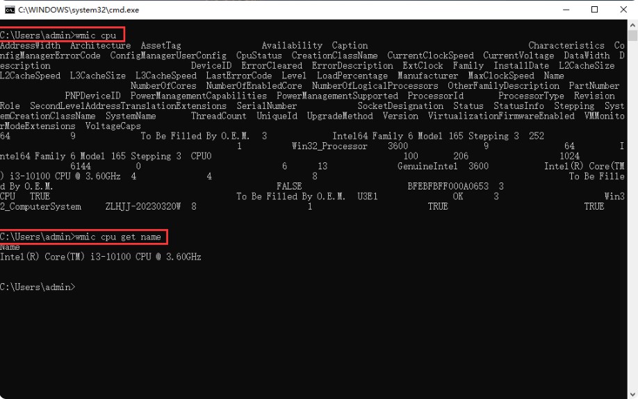 window获取CPU信息